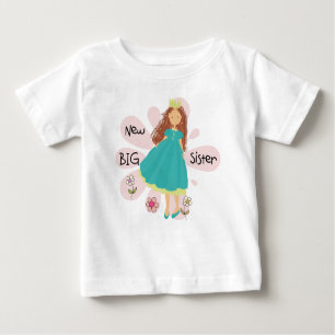 Princess Big Sister Brown Hair Baby T-Shirt