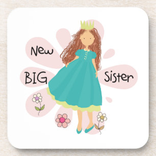 Princess Big Sister Brown Hair Coaster