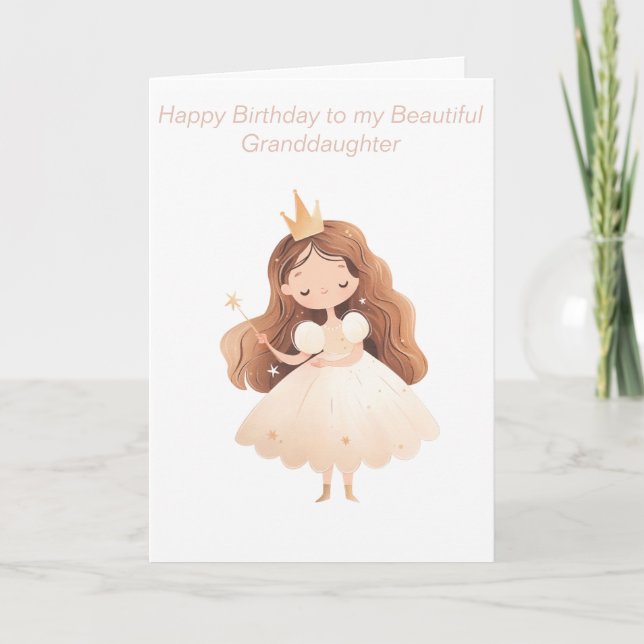 Princess Birthday Card for Granddaughters (Front)