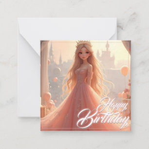 Princess Birthday Card in Pink