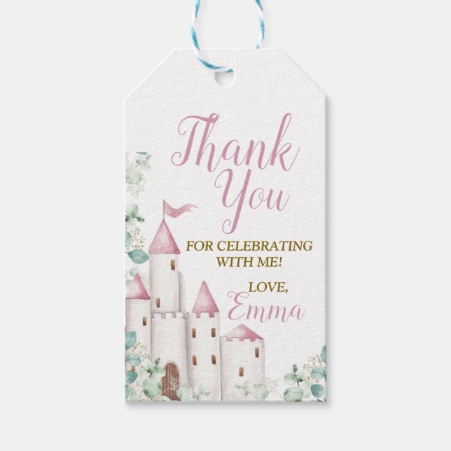 Princess Birthday, Castle, Princess Gift Tags (Front)