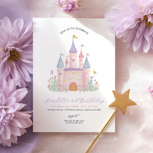 Princess Birthday Elegant Castle Enchanted Girls Invitation
