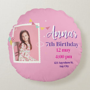 Princess birthday Foam Board Round Cushion