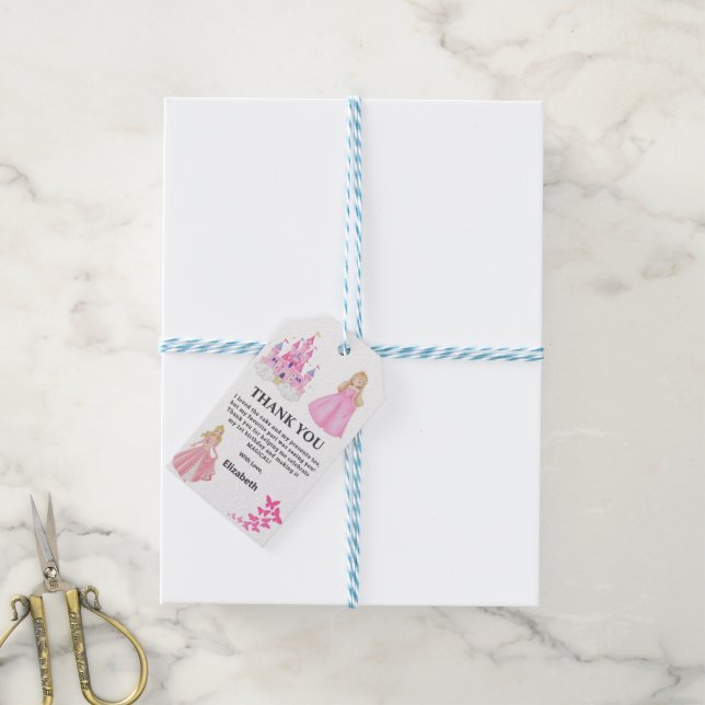 Princess Birthday  Gift Tags (With Twine)