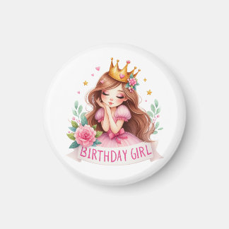 Princess Birthday Girl Crown Magnet