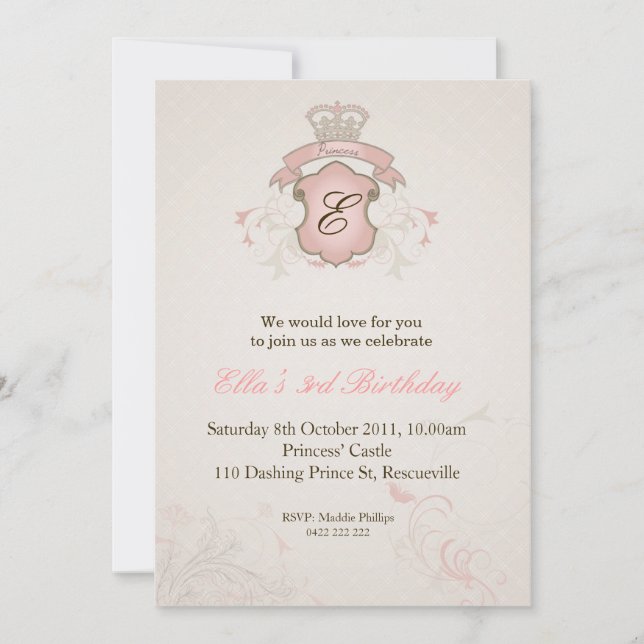 Princess Birthday Invitation (Front)