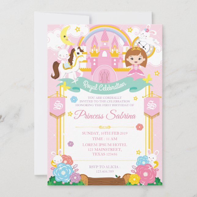 Princess Birthday Invitation (Front)