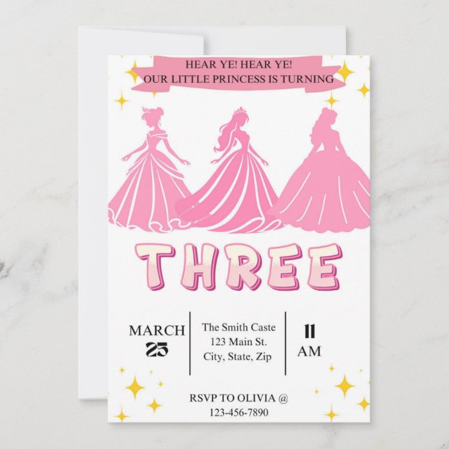 Princess Birthday Invitation (Front)