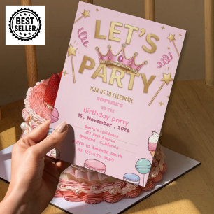 princess birthday invitation girls