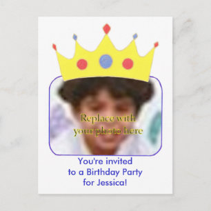 Princess birthday invitation template postcards