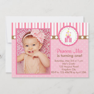 Princess Birthday Invitation with Photo (Castle)
