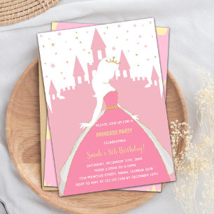 Princess Birthday Invitations Pink