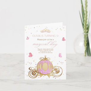 Princess Birthday Magical Day Princess Carriage Invitation