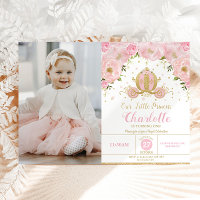 Princess Birthday Party Carriage Pink Floral Photo