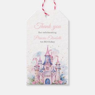 Princess Birthday Party Fairytale Castle Pink Girl Gift Tags