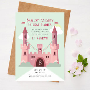 Princess Birthday Party, Fairytale Pink Castle Invitation