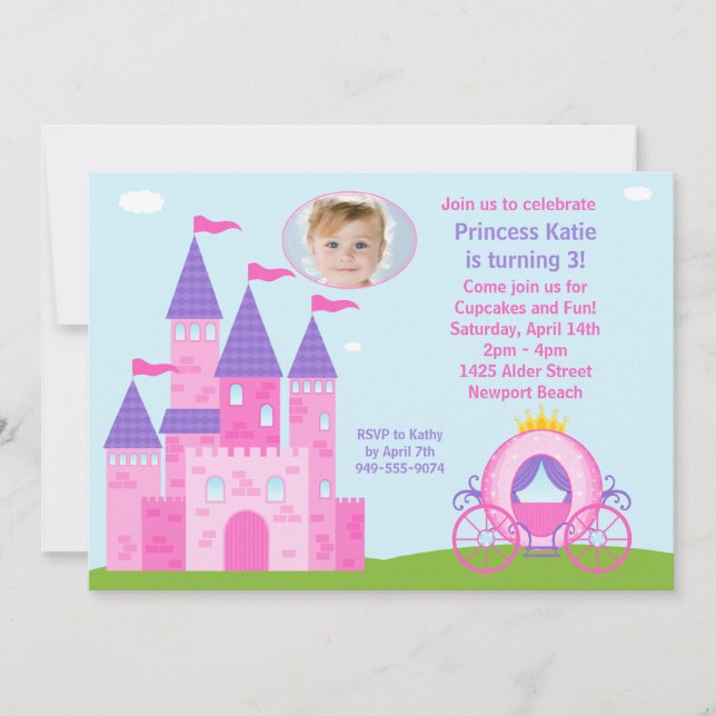 Princess Birthday Party Invitation (Front)