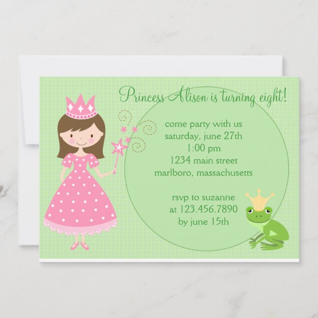 Princess Birthday Party Invitation (Front)