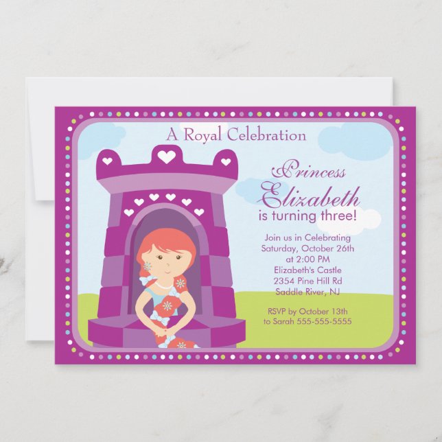 Princess Birthday Party Invitation (Front)