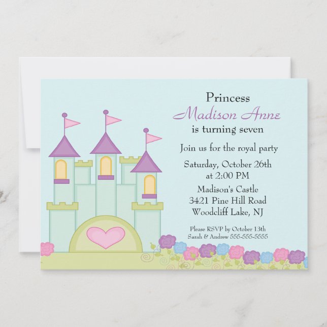 Princess Birthday Party Invitation (Front)