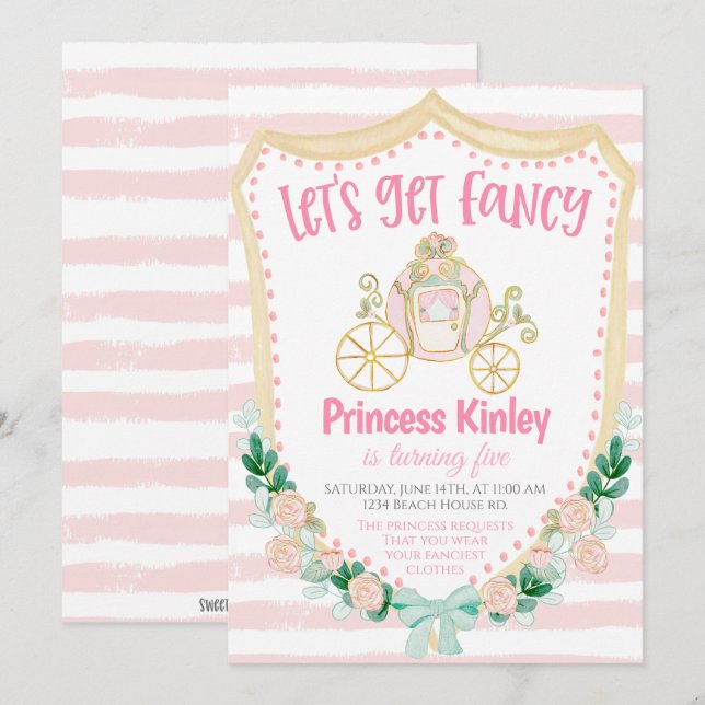 Princess Birthday Party Invitation (Front/Back)
