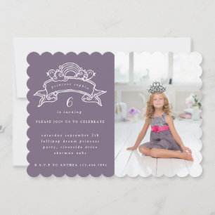 PRINCESS BIRTHDAY PARTY PHOTO INVITATION