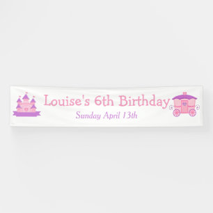 Princess Birthday Party Pink and Purple Banner