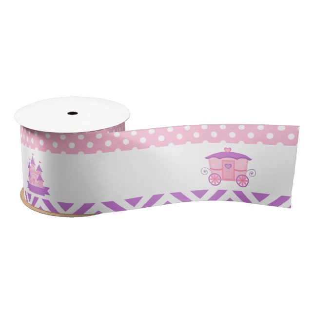 Princess Birthday Party Pink and Purple Birthday Satin Ribbon (Spool)