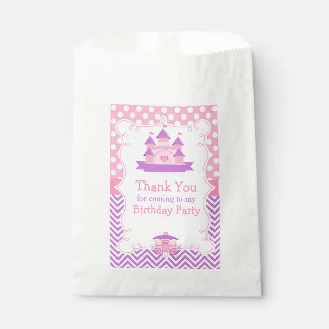 Princess Birthday Party Pink and Purple Favour Bags (Front)