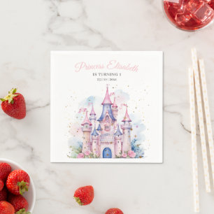 Princess Birthday Party, Princess Castle Birthday Napkin
