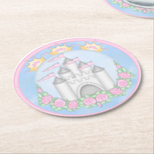 Princess, Birthday, Shower Design Paper Coasters