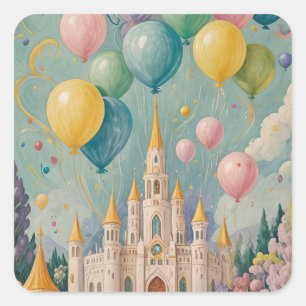 Princess Birthday Square Sticker
