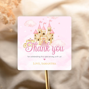 Princess Birthday Square Sticker