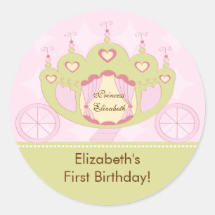 Princess Birthday Sticker Pretty Royal Carriage