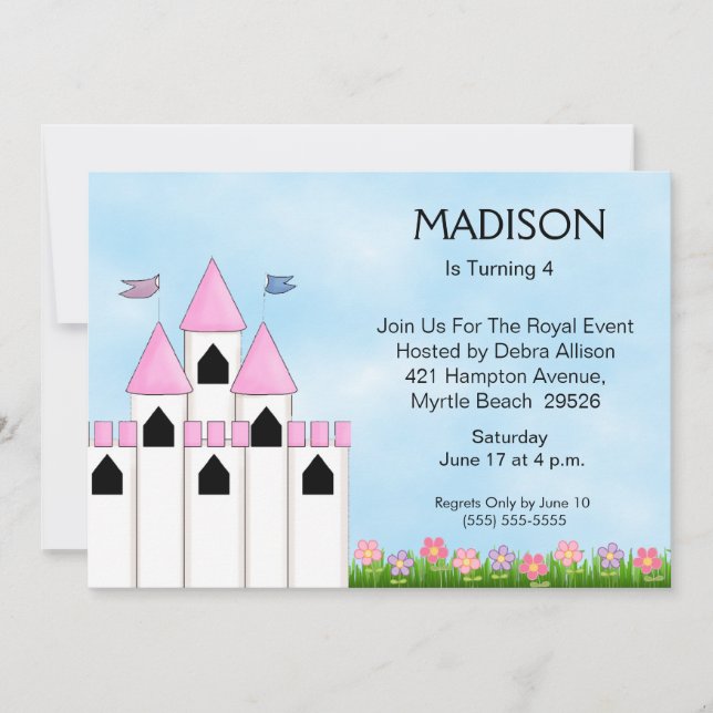 Princess Birthday/Tea Invitations (Front)