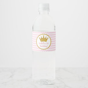 Princess Birthday Water Bottle Labels