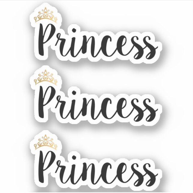 Princess Black Script Font Crown (Front)