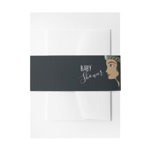 Princess Blue Baby Shower Invitation Belly Band