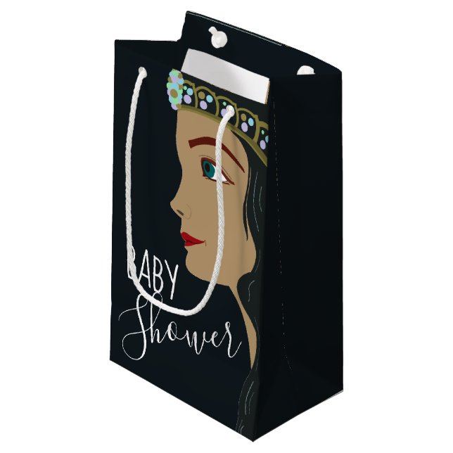 Princess Blue Baby Shower Small Gift Bag (Front Angled)