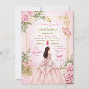 Princess Blush Pink Quinceañera Invitation