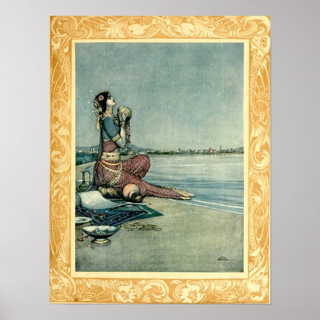 Princess By The Sea by Heath Robinson Poster (Front)