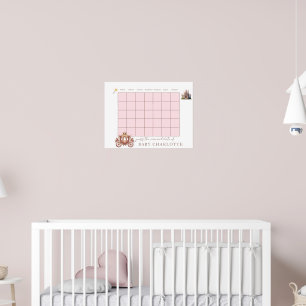 Princess Carriage Baby Shower Calendar Guess Deliv Poster