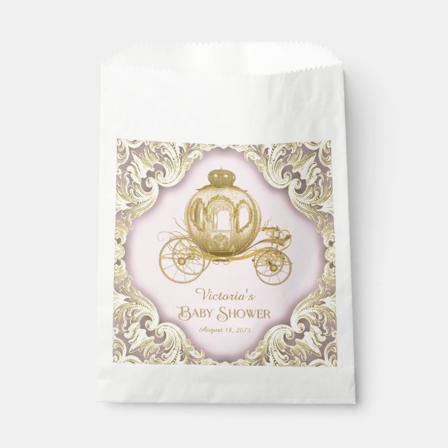 Princess Carriage Baby Shower Favour Bags (Front)