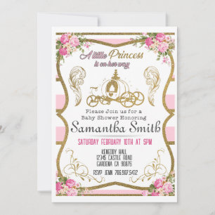 Princess carriage Baby Shower invitation