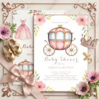 Princess Carriage Baby Shower Invite