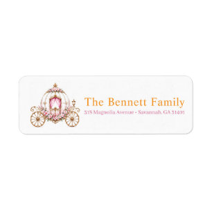 Princess Carriage Baby Shower Return Adress