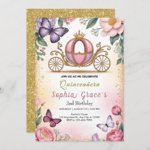 Princess Carriage Birthday Invitation