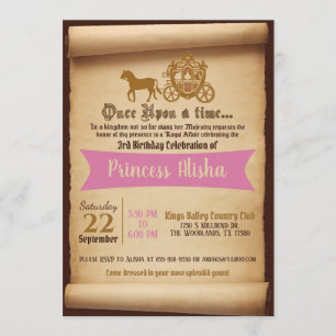 Princess Carriage Birthday Invitation