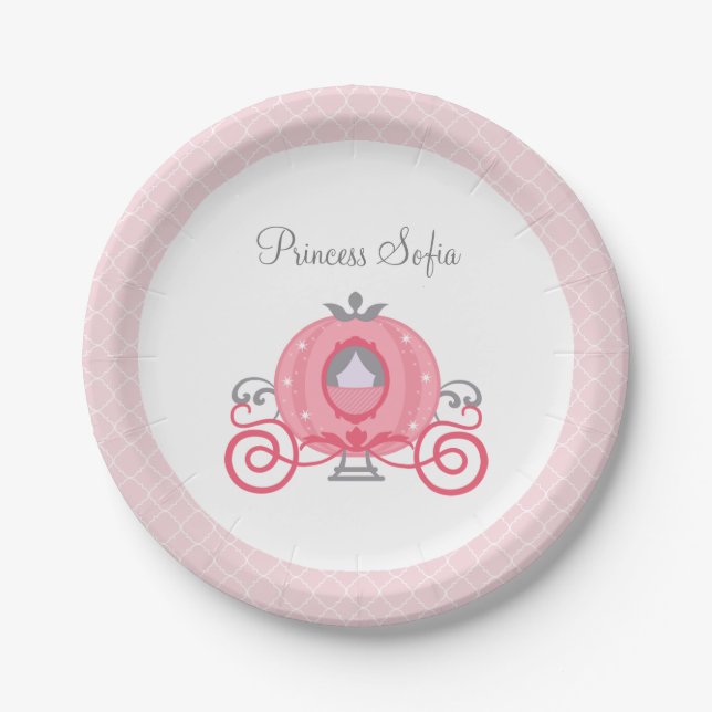 Princess Carriage Birthday Party Plate (Front)
