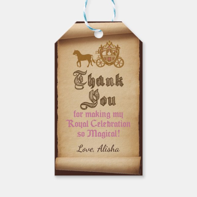 Princess Carriage Favour Tag (Front)